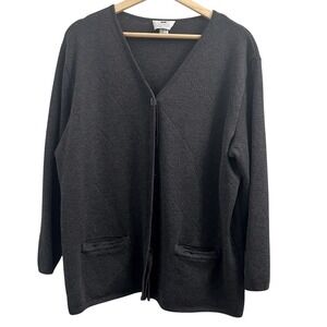 Volpato Virgin Wool Grey Knit Cardigan Sweater, IT size 50 US XL/XXL
